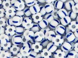 Afbeelding voor rocailles 2mm white-blue