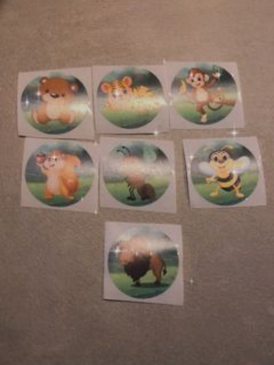 Afbeelding voor stickers diertjes 1 groen(per 10)